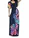 Zuku Life Women's Summer Deep V-Neck Versatile Long Floral Print Maxi Dress #009
