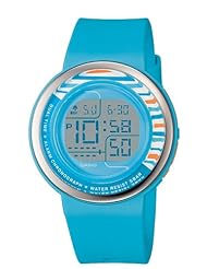 Casio Womens LDF30-2B Digital Blue Round Resin Strap Watch