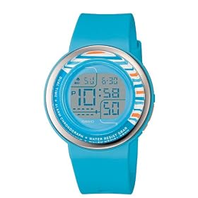 Casio Women's Digital Blue Round Resin Strap Watch #LDF-30-2B