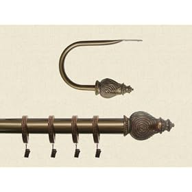 Rialto Drapery Holdback Pair With Decorative Finials - Copper