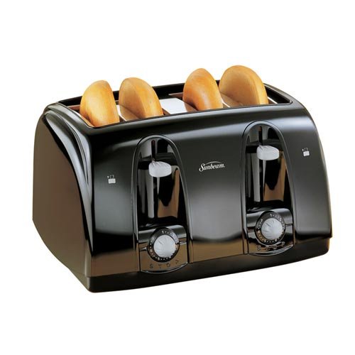 Sunbeam 3911 4-Slice Wide Slot Toaster, Black