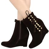 Tanya22 Side Lace Up Wedge Boots BROWN 41saja39NcL. SL160 Tanya22 Side Lace Up Wedge Boots BROWN