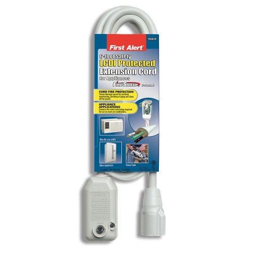 Tools: First Alert Fire Shield Protected LCDI Protected White Extension 6 foot Cord for Appliances 90820 3FA 012
