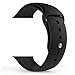 MoKo Band Compatible with Apple Watch, Soft Silicone Replacement Sports Band Fit iWatch 42mm 2017 series 3/2 / 1, BLACK (Not fit 38mm Versions)