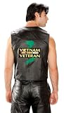 Mens Patriotic Vietnam Leather Vest