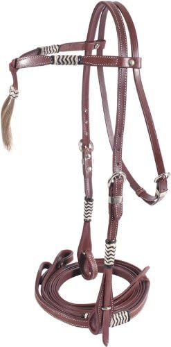Cowboy Pro Rawhide Crossover Bridle - Cherrywood - Horse