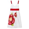 Girls' Sundress with Flowers - White