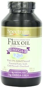 Spectrum Essentials Ultra Enriched Flax Oil with Lingans, 1000 mg SoftGels, 250 Count Bottle