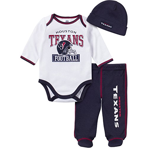 NFL Houston Texans Baby Boy Bodysuit, Footed Pant & Cap