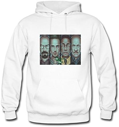 Panus Men's Unisex Personalized Breaking Bad HEISENBERG Classic Stylish Hoodie Medium White