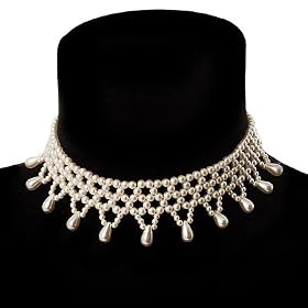 Bridal Charm Beaded Flex Choker (Ivory)