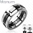Solid Titanium with Multi Onyx Colored Dexter Ring