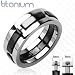 Solid Titanium with Multi Onyx Colored Dexter Ring