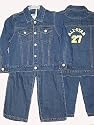 Boys 4-7 Denim Embroidered Jacket 2 Piece Set