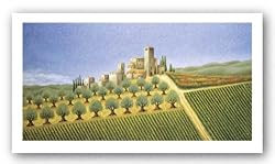 Tuscan Village with Olive Trees by Lowell Herrero 36"x18.5" Art Print Poster