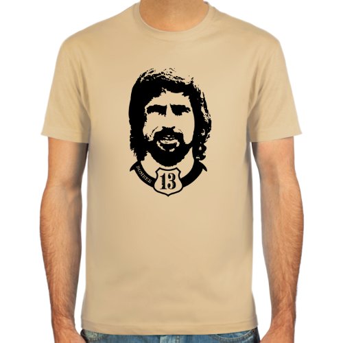 T-Shirt Gerd Müller ::: Farbauswahl: skyblue, sand, weiß oder deepred ::: Größen: S-XL ::: Fußball-Kult