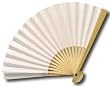 Set of Five Natural Chinese Paper and Bamboo Style Fans in White