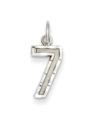 14kw Casted Small Diamond Cut Number 7 Charm