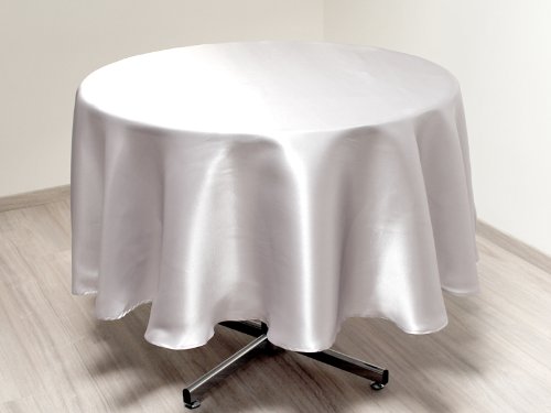 Nappe ronde SATIN blanche
