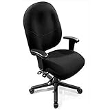 Perch 24/7 Ergonomic Chair - Large Back - Navy Fabric - Soft Floor Casters