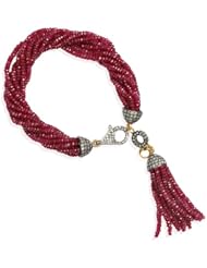 18kt Gold 2.84cts Pave Diamond Single Strand Tassel Bracelet 98.15cts Gemstone Silver Fashion Jewelry