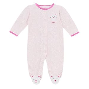 Carters Girl's Purrfect Footed Coverall (Sizes 0M  9M)