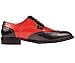 Bolano Mens Two-Toned Black and Red Classic Smooth Dress Shoe with Wing-Tip and Perforated Detailing: Style Elwyn Red-212