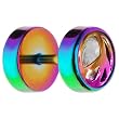 0 Gauge Rainbow Anodized Titanium Peace Sign Cheater Plug
