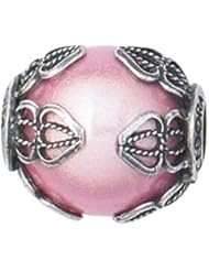 925 Sterling Silver Pink Filigree Glass Bead, For Chamilia, Pandora, Biagi, Personality, Reflections And More Charm Bracelets