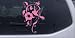Swirl Vine Flower Hummingbird Animals Car Window Wall Laptop Decal Sticker -- Pink 8in X 5.4in