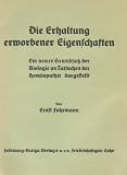 Produkt-Bild: Die Erhaltung erworbener Eigenschaften.