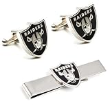 Oakland Raiders Cufflinks and Tie Bar Gift Set