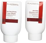 Claymedicx  Clay & Honey Mask & After Mask Face Moisturizer Set, Red, 12-Ounce Tubes