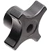 Morton Phenolic Four Arm Knob, Fluted Rim, Threaded Hole, 5/16"-18 Thread Size x 1/2" Thread Length, 2" Width (Pack of 5)