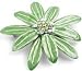 Crystal and Green Flower / Leaf Brooch Pin
