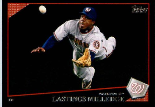 2009 Topps Black Border Baseball Card # 153 Lastings Milledge Washington Nationals Mint Condition - Shipped In Protective Screwdown Display Case!