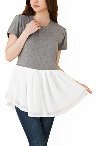 (Goldjapan)ゴールドジャパン 大きいサイズ レディース Ｔシャツ ワンピース バイカラー ロング ロング丈 カットソー 半袖 半そで 七分袖 7分袖 チュニック Aライン フォーマル パーティー ドレス 結婚式 二次会 入学式 入園式 カジュアル エレガント きれいめ gold024