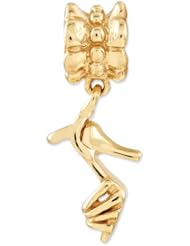 Sterling Silver Gold plated Reflections High Heel Shoe Dangle Bead