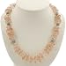 EXP Handmade Pink Quartz Necklace With Antiqued Silver Beads