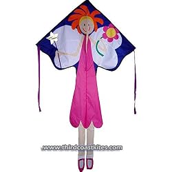 Large Easy Flyer Kite - Fairy (46" X 90") with 300 Ft 30lb Test Kite String and Winder