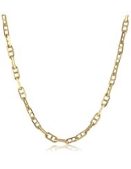 14k Italian Yellow Gold 1.00mm Mariner Link Chain Necklace, 16"