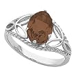 14K White Gold Smoky Quartz Ring