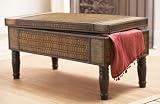 Rectangular Table with Removable Top in Honey Brown Finish