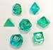 Chessex Dice: Polyhedral 7-Die Gemini Dice Set - Translucent Green & Teal with Gold - HOT NEW COLOR!!!