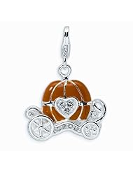 Sterling Silver 3-D Enameled Carriage With Lobster Clasp Charm