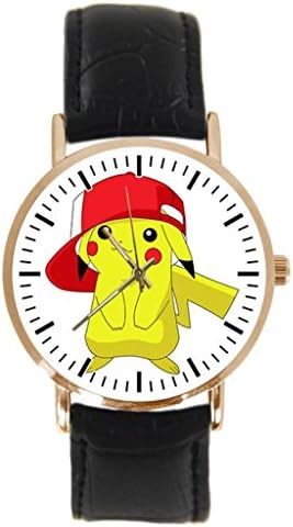 Pokemon Pikachu Custom Neutral Adult Fashion Leather Sports Watch With A Metal Shell Gift