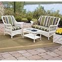 Catawba Island Resin Wicker Ottoman White