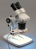 Binocular Stereo Microscope 5X-10X-15X-20X-30X-60X with fluorescent ring light and adapter