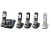 Panasonic KX-TG9345PK DECT 6.0 Expandable Digital Cordless Phone with All-Digital Answering System and Dual Keypads - 1 Base, 4 chargers, 5 Handsets (4 Black, 1 Silver)