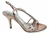 Womens Open Toe Diamante Slingback Evening Sandal